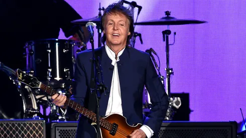 Musician Paul McCartney performs during Desert Trip at the Empire Polo Field on October 15, 2016 in Indio, California.