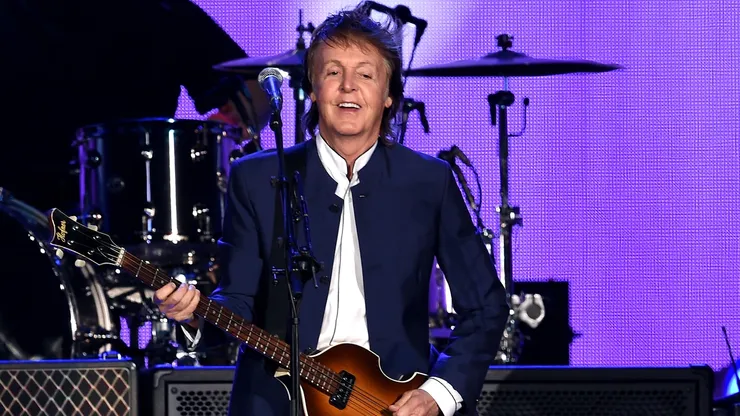 Musician Paul McCartney performs during Desert Trip at the Empire Polo Field on October 15, 2016 in Indio, California.
