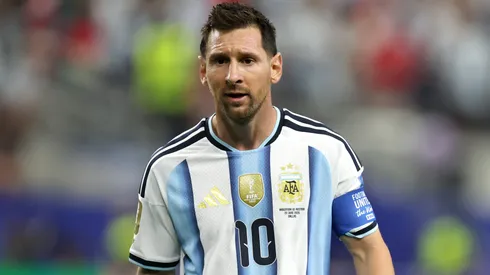 Lionel Messi #10 of Argentina reacts during the FIFA World Cup 2026 Group J match between Argentina and Austria at Dallas Stadium on June 22, 2026 in Arlington, Texas.