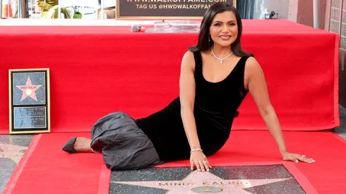 Mindy Kaling attends her Hollywood Walk of Fame Star Ceremony on February 18, 2025 in Hollywood, California.