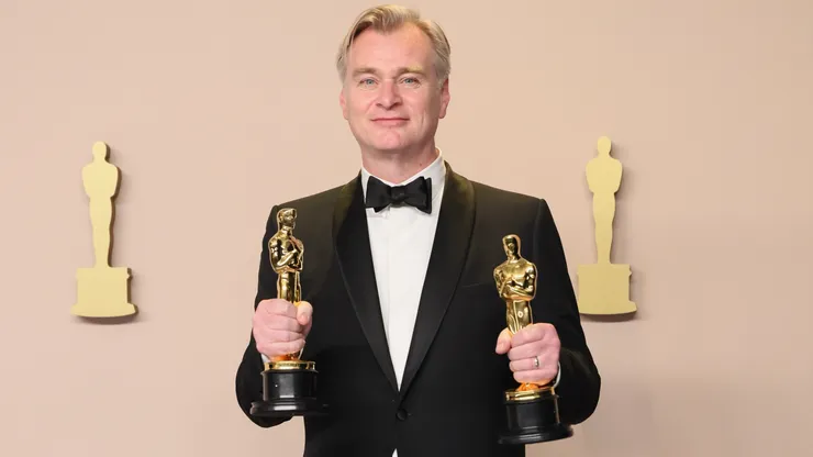 Christopher Nolan, winner of the Best Directing award and the Best Picture award for 'Oppenheimer,' poses in the press room during the 96th Annual Academy Awards at Ovation Hollywood on March 10, 2024 in Hollywood, California.