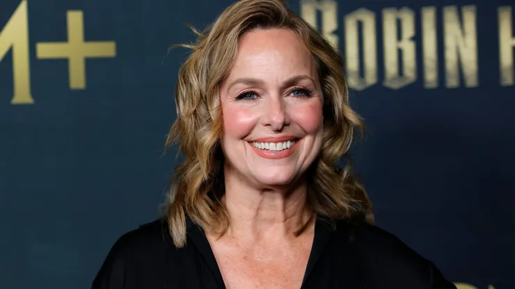 Melora Hardin attends the Premiere of MGM+'s "Robin Hood" at The Culver Theater on October 21, 2025 in Culver City, California.