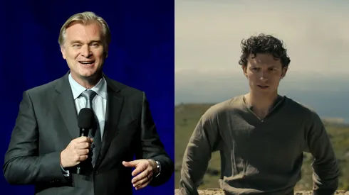 Christopher Nolan promotes the upcoming film "The Odyssey" at the Universal Pictures and Focus Features presentation at The Dolby Colosseum at Caesars Palace during CinemaCon, the official convention of Cinema United, on April 15, 2026 in Las Vegas, Nevada.