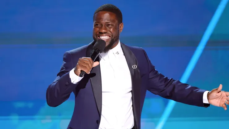 Host Kevin Hart speaks onstage during the 2025 BET Awards at Peacock Theater on June 09, 2025 in Los Angeles, California.