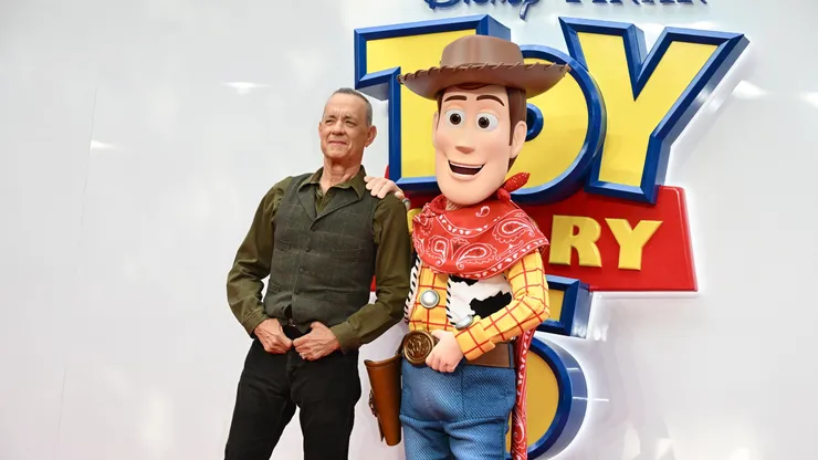 Tom Hanks and Woody attend the UK Launch Event of Disney and Pixar's 'Toy Story 5' at Odeon Luxe Leicester Square, London on May 28th, 2026.