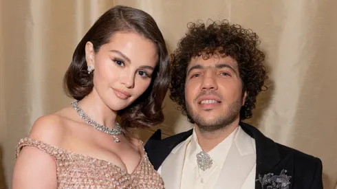 Selena Gomez and Benny Blanco attend the 97th annual Oscars at Ovation Hollywood on March 02, 2025 in Hollywood, California.