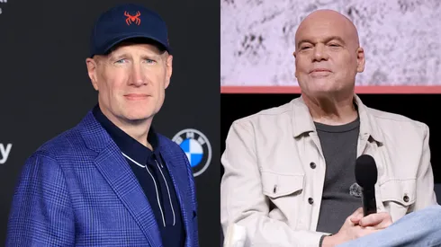 Kevin Feige at Los Angeles Premiere Of Columbia Pictures' "Spider-Man: Brand New Day" and Vincent D'Onofrio during the "Daredevil: Born Again" Season 2 Finale Watch Party