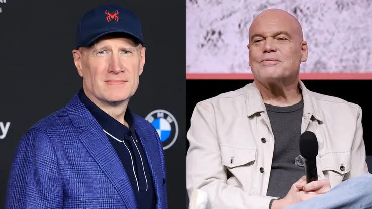 Kevin Feige at Los Angeles Premiere Of Columbia Pictures' "Spider-Man: Brand New Day" and Vincent D'Onofrio during the "Daredevil: Born Again" Season 2 Finale Watch Party