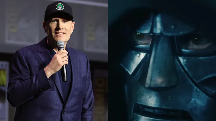 Kevin Feige during the 2026 Comic-Con International: San Diego - Marvel Studios Hall H presentation / Avengers: Doomsday