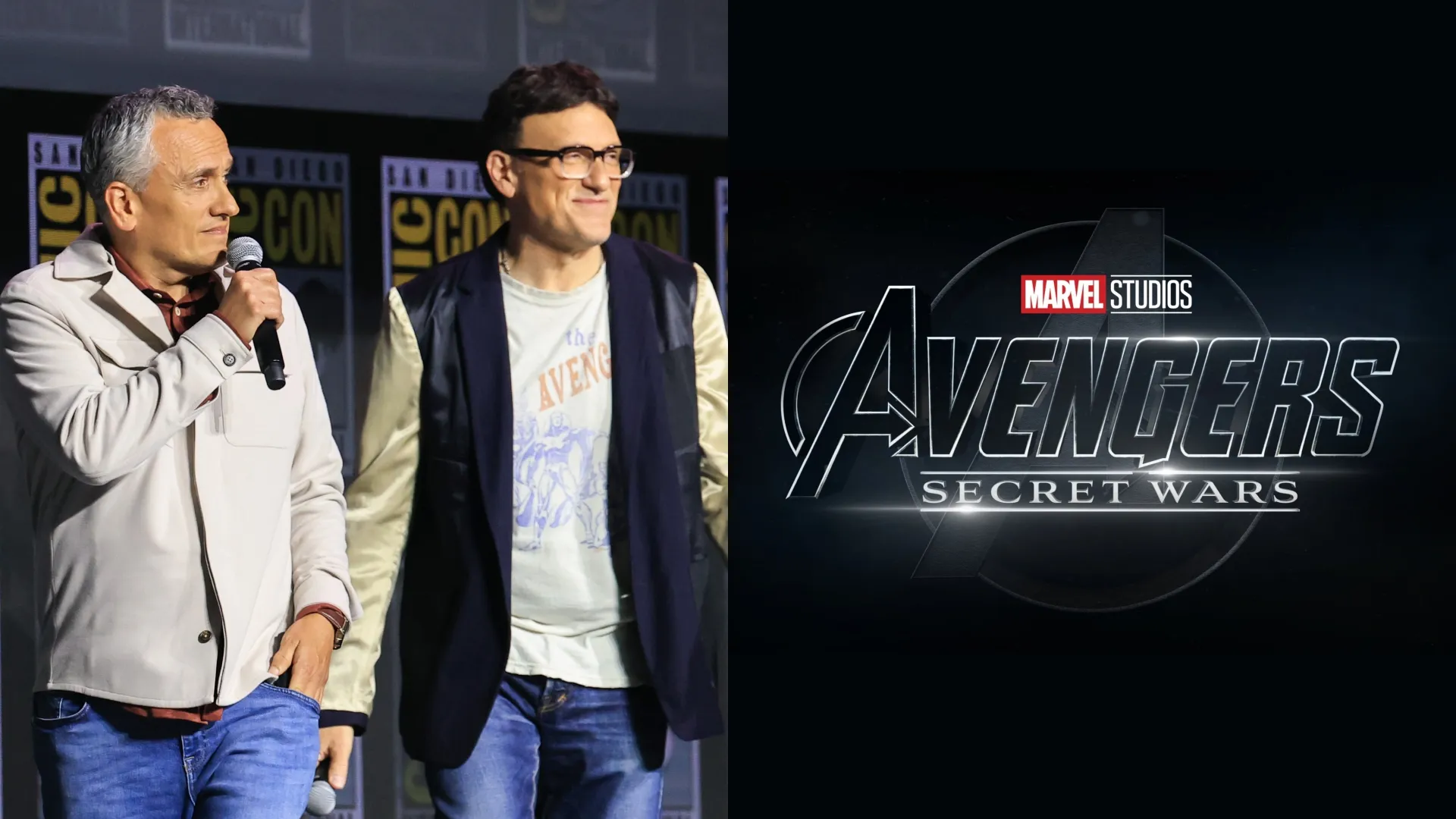 Joe and Anthony Russo during the 2026 Comic-Con International: San Diego / Avengers: Secret Wars (Source: Amy Sussman/Getty Images and IMDb)