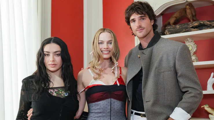 Margot Robbie, Jacob Elordi and Charli XCX from 'Wuthering Heights' appear on SiriusXM's 'The Julia Cunningham Show' at Greystone Mansion on January 28, 2026 in Beverly Hills, California.