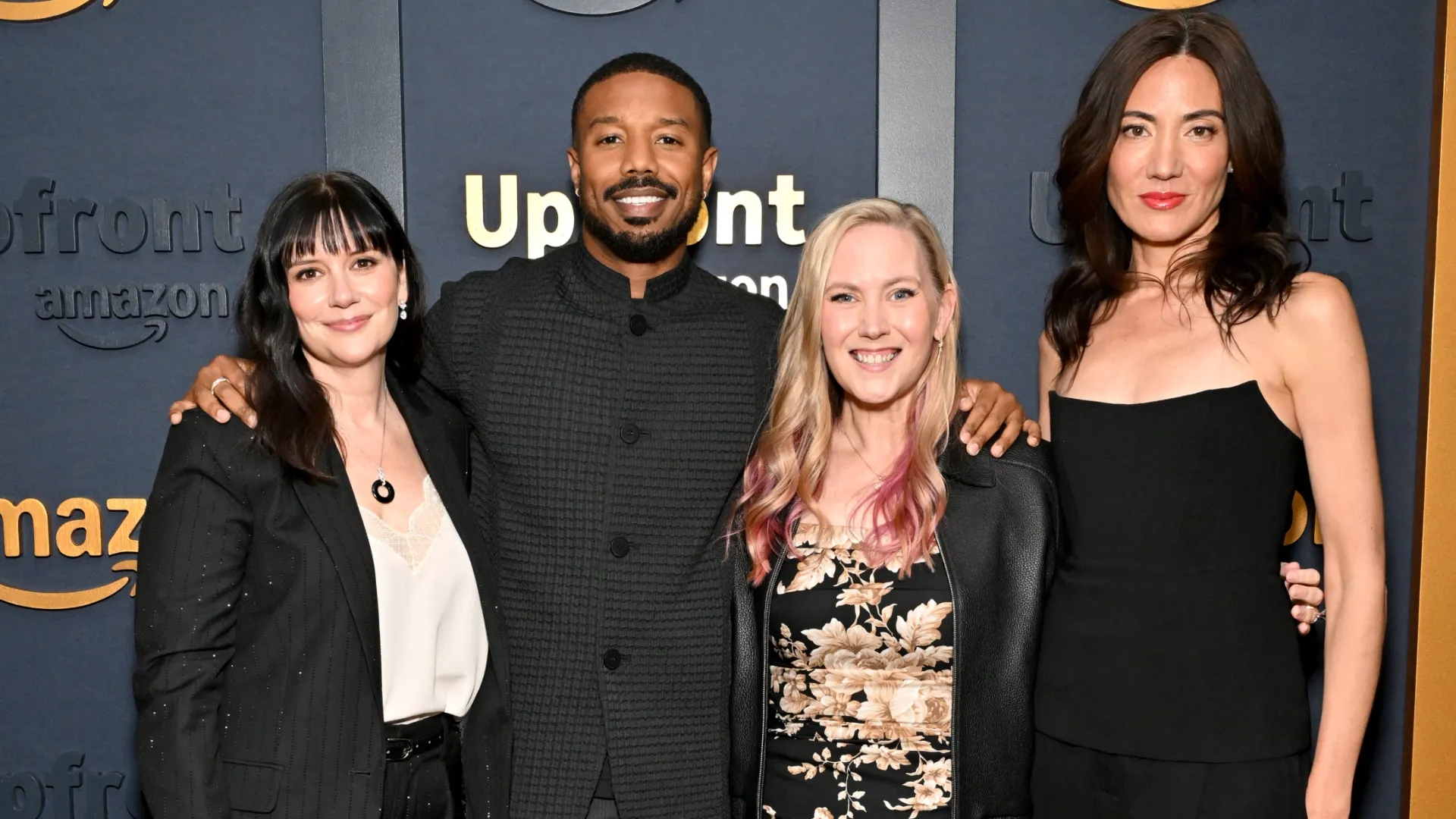 Meredith Averill, Michael B. Jordan, Rebecca Yarros, and Lisa Joy attend the Amazon Upfront (Source: Slaven Vlasic/Getty Images for Amazon)