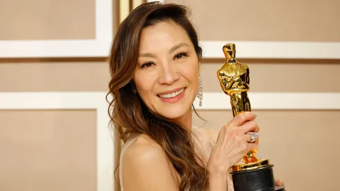 Michelle Yeoh, winner of the Best Actress in a Leading Role award for "Everything Everywhere All at Once," poses in the press room during the 95th Annual Academy Awards on March 12, 2023 in Hollywood, California.