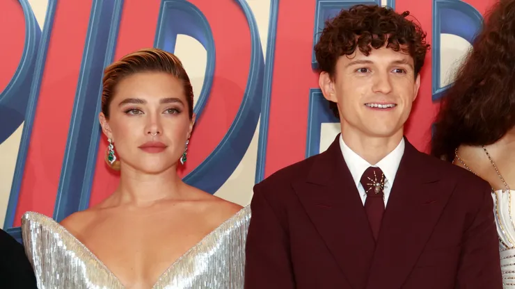 Florence Pugh and Tom Holland at the Spider-Man: Brand New Day UK premiere