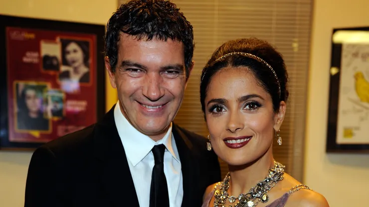 Actors Antonio Banderas and Salma Hayek during the 2009 ALMA Awards held at Royce Hall on September 17, 2009 in Los Angeles, California.
