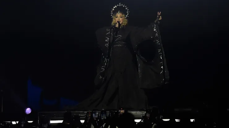 American singer Madonna performs on stage during a massive free show to close "The Celebration Tour" at Copacabana Beach on May 04, 2024 in Rio de Janeiro, Brazil.
