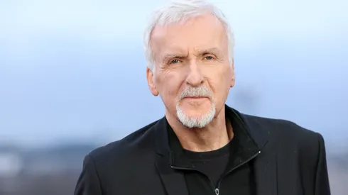 James Cameron attends the "Avatar: Fire And Ash" Photocall at Hotel Shangri-La on December 04, 2025 in Paris, France.