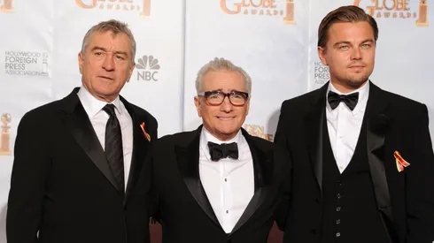 Director Martin Scorsese, recipient of the Cecil B. DeMille Award (C) poses with actors Robert De Niro (L) and Leonardo DiCaprio in the press room after receiving the Cecil B. DeMille award at the 67th Annual Golden Globe Awards held at The Beverly Hilton Hotel on January 17, 2010 in Beverly Hills, California.