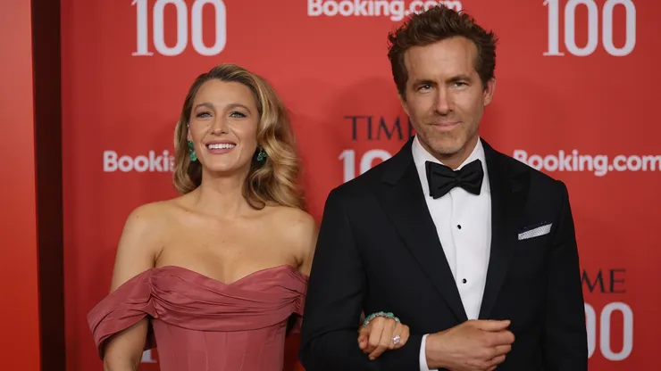 Blake Lively and Ryan Reynolds attend the 2025 TIME100 Gala at Jazz at Lincoln Center on April 24, 2025 in New York City.